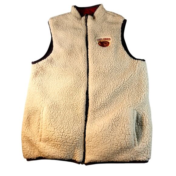 Iowa State Cyclones Reversible Sherpa Lined Puffer Vest Gray/ Red Embroidered M? - Picture 4 of 8